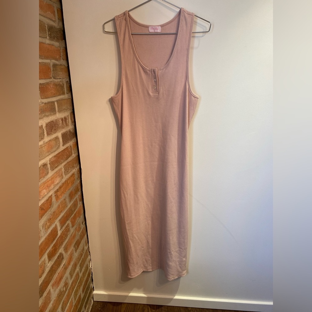 Pink Lily Pink Long Form Fitting Dress
